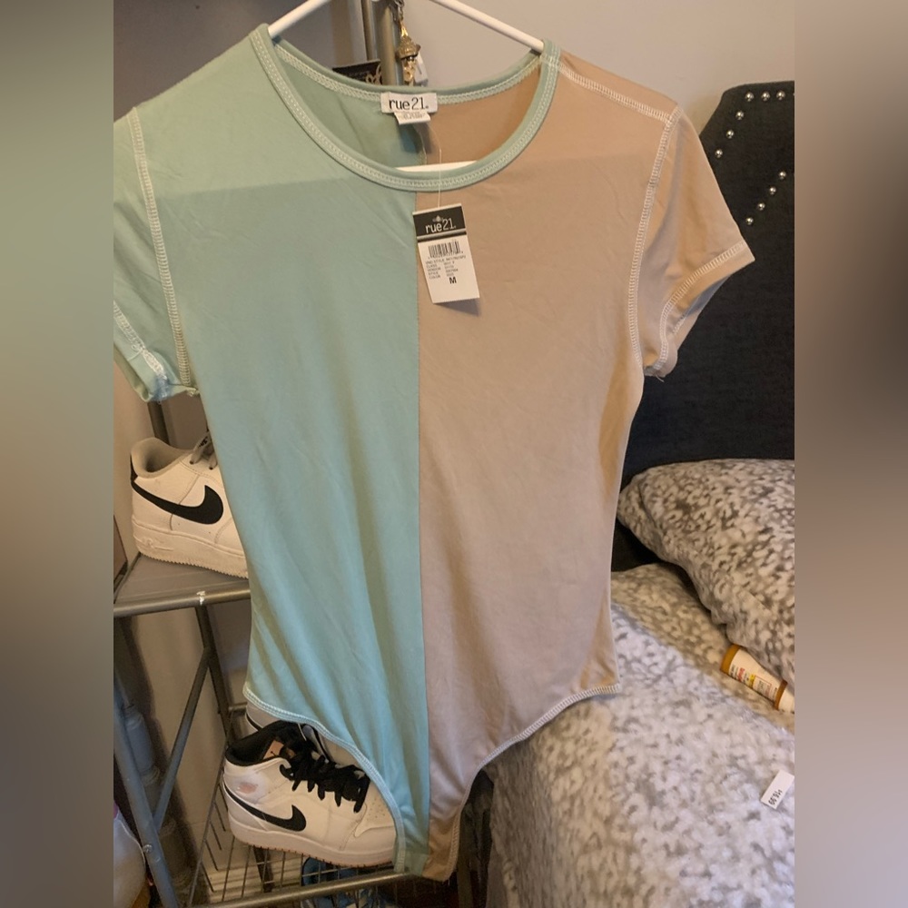Rue 21 Bodysuit 1/2 mint color 2/2 brown/tanish color